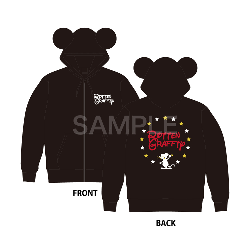 【再販】耳付きジップアップパーカー