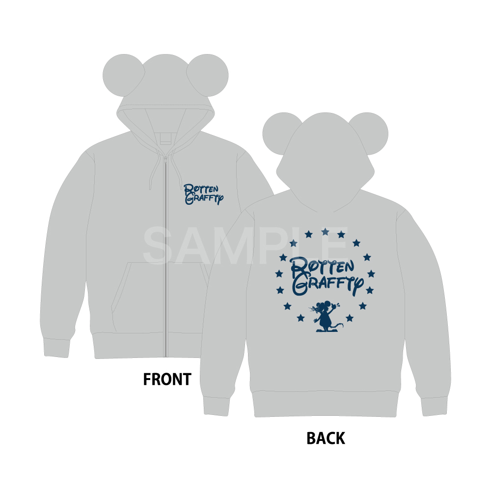 【再販】耳付きジップアップパーカー